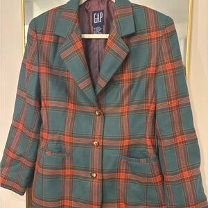 GAP Women's Wool Tartan Blazer
